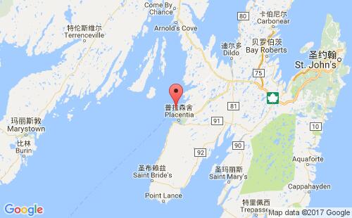 加拿大海運港口阿真舍argentia港口地圖