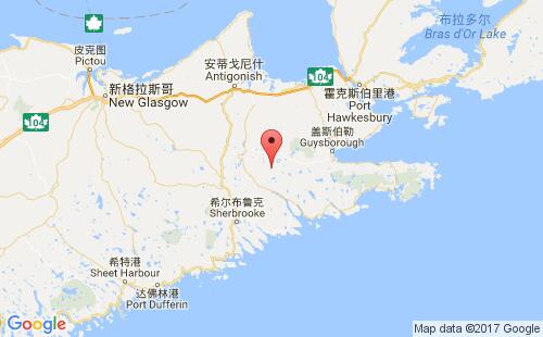 加拿大海運(yùn)港口康特里港country harbour港口地圖
