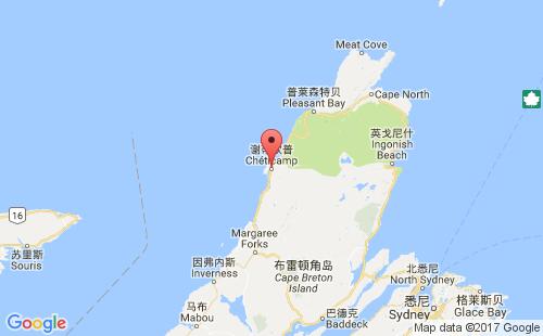 加拿大海運(yùn)港口謝蒂均普cheticamp港口地圖