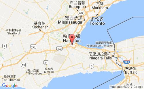 加拿大海運港口哈密爾頓hamilton,on港口地圖
