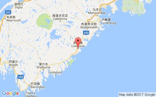加拿大海運港口利物浦liverpool,ca港口地圖