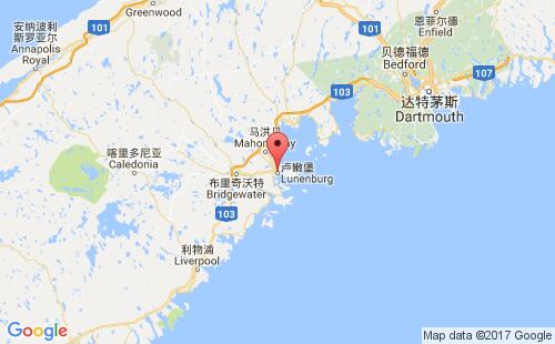 加拿大海運(yùn)港口盧嫩堡lunenburg港口地圖