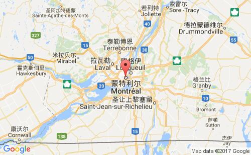 加拿大海運(yùn)港口蒙特利爾montreal,qc港口地圖