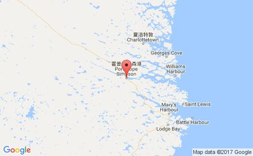 加拿大海運(yùn)港口霍普辛普森港port hope simpson港口地圖