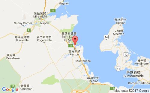 加拿大海運(yùn)港口里奇巴克托richibucto港口地圖