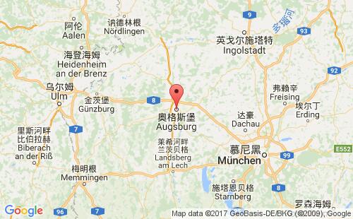 德國港口奧爾斯堡augsburg港口地圖