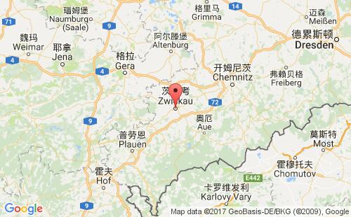 德國港口茨維考zwickau港口地圖