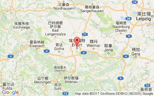德國港口愛爾福特erfurt港口地圖