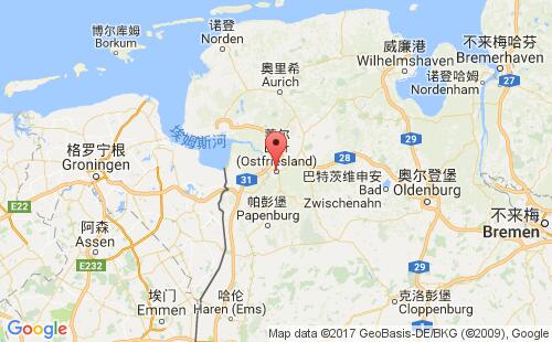 德國(guó)港口累爾leer港口地圖