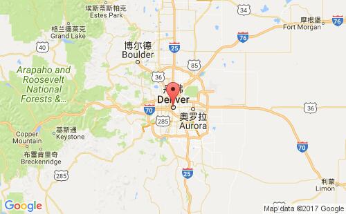 美國海運港口丹佛denver,co港口地圖