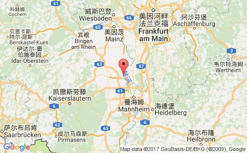 德國(guó)港口沃爾姆斯worms港口地圖