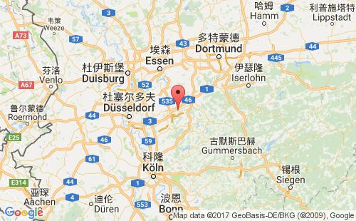 德國(guó)港口伍珀塔爾wuppertal港口地圖