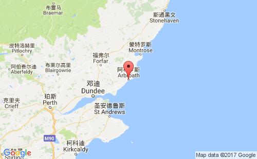 英國港口阿布羅斯arbroath港口地圖