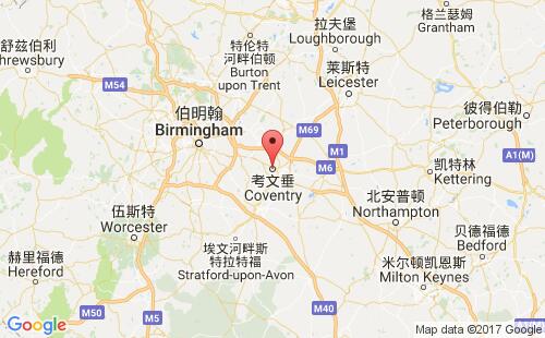 英國港口考文垂coventry港口地圖