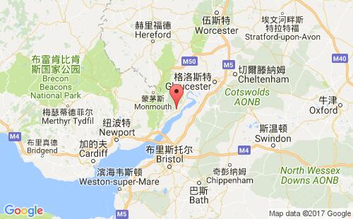 英國港口利德尼lydney港口地圖