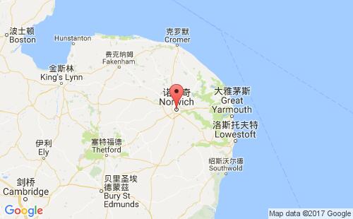 英國(guó)港口諾里奇norwich港口地圖