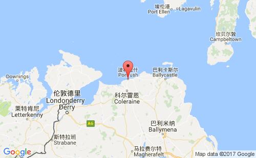 英國港口波特拉什portrush港口地圖