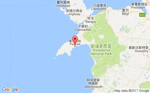 英國(guó)港口普爾黑利pwllheli港口地圖
