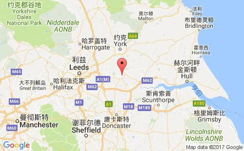 英國港口塞爾比selby港口地圖