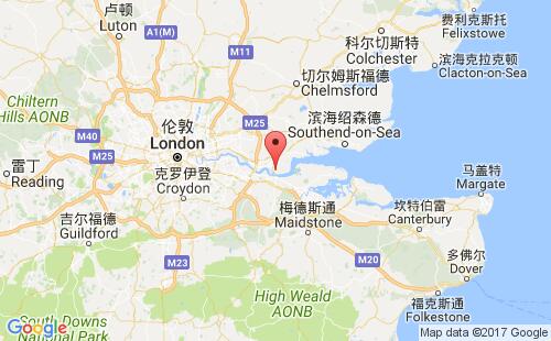 英國(guó)港口蒂爾伯里tilbury港口地圖