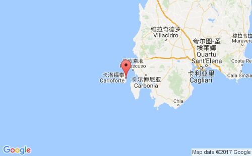 意大利港口卡洛福泰carloforte港口地圖