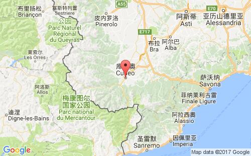 意大利港口庫(kù)內(nèi)奧cuneo港口地圖