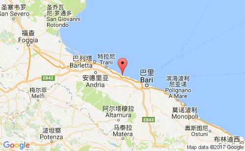 意大利港口莫爾費塔molfetta港口地圖
