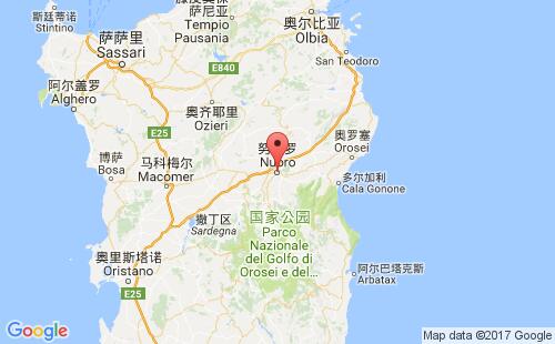 意大利港口努奧羅nuoro港口地圖