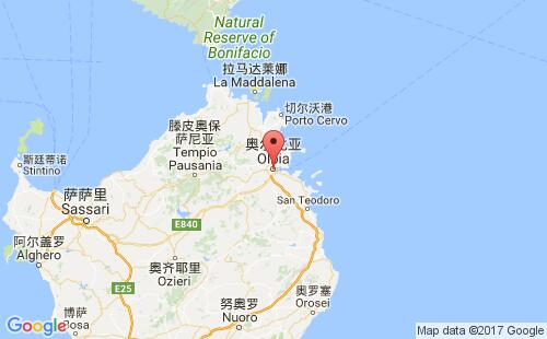 意大利港口奧爾比亞olbia港口地圖
