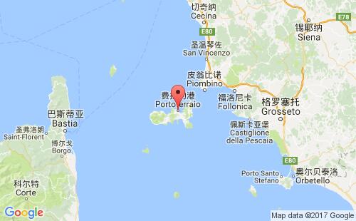 意大利港口費拉約portoferraio港口地圖