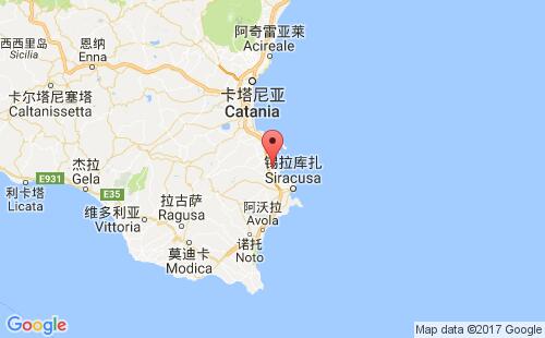 意大利港口普里奧洛priolo港口地圖