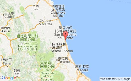 意大利港口圣貝內(nèi)代托-德爾特龍托san benedetto del tronto港口地圖