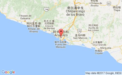 墨西哥海運(yùn)港口阿卡普爾科acapulco港口地圖