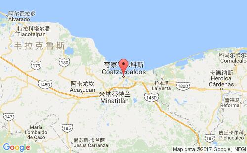 墨西哥海運港口夸察夸爾科斯coatzacoalcos港口地圖