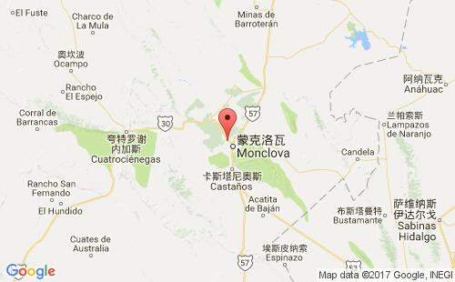 墨西哥海運(yùn)港口弗龍?zhí)乩璮rontera港口地圖