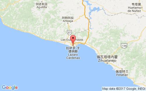 墨西哥海運港口拉薩羅卡德納斯lazaro cardenas港口地圖