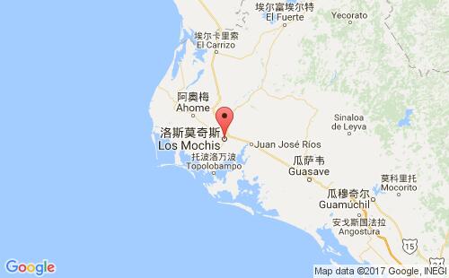 墨西哥海運港口洛斯莫奇斯los mochis港口地圖