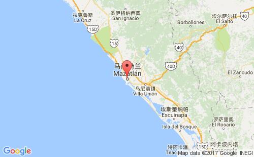 墨西哥海運港口馬薩特蘭mazatlan港口地圖