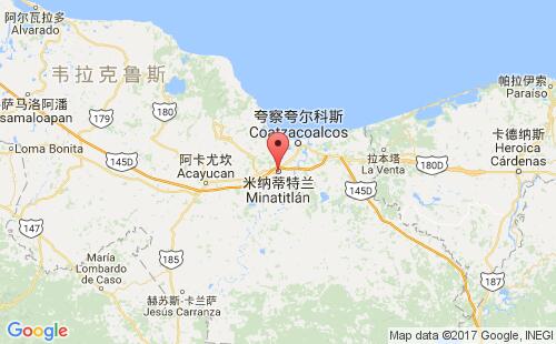 墨西哥海運港口米納蒂特蘭minatitlan港口地圖