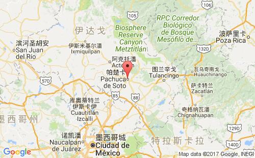 墨西哥海運(yùn)港口帕楚卡pachuca港口地圖