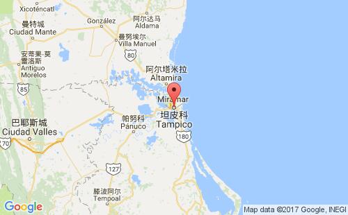 墨西哥海運(yùn)港口坦皮科tampico港口地圖