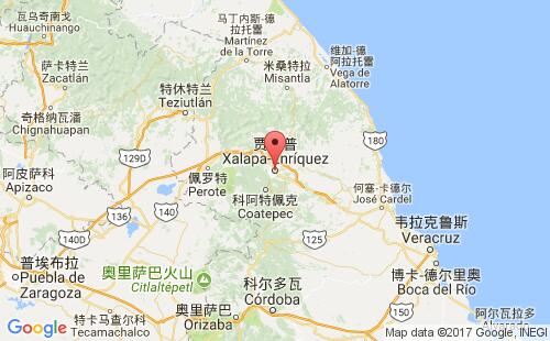 墨西哥海運(yùn)港口賈拉普xalapa港口地圖