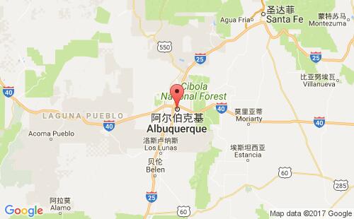 美國海運(yùn)港口阿爾伯克基albuquerque,nm港口地圖