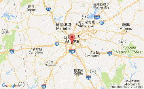 美國海運港口亞特蘭大atlanta,ga港口地圖