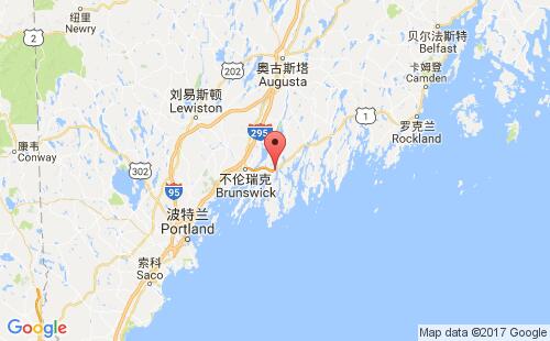美國(guó)海運(yùn)港口巴斯bath,me港口地圖