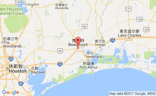 美國(guó)海運(yùn)港口博蒙特beaumont港口地圖