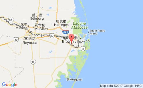 美國海運(yùn)港口布朗斯維爾brownsville,tx港口地圖