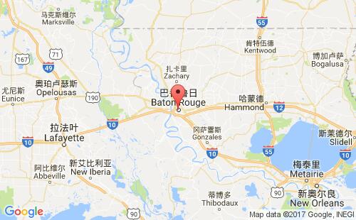 美國(guó)海運(yùn)港口巴吞魯日baton rouge港口地圖