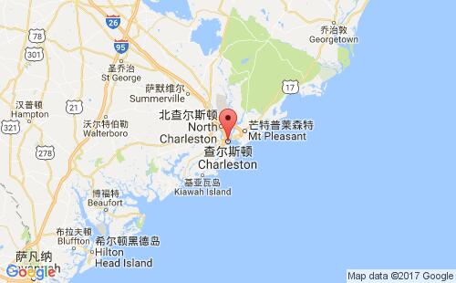 美國海運港口查爾斯頓charleston,sc港口地圖
