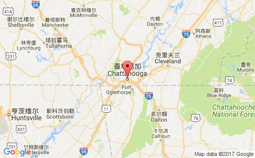 美國海運(yùn)港口查塔努加chattanooga,tn港口地圖